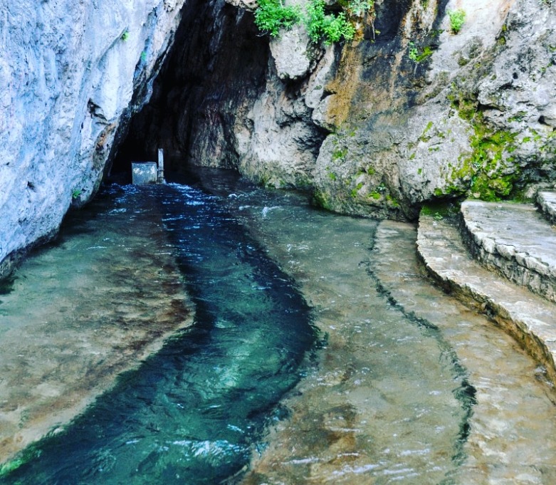 The “magical” spring that sources much of the water that springs out of the rocks at Jundyan Resort. (Photo: Mohamad Dargalayi)