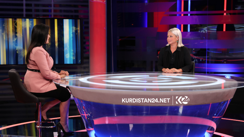 Jeanine Hennis-Plasschaert, the UN's Special Representative and head of the United Nations's Assistance Mission in Iraq (UNAMI) during Tuesday's interview with Kurdistan 24 (Photo: Kurdistan 24)