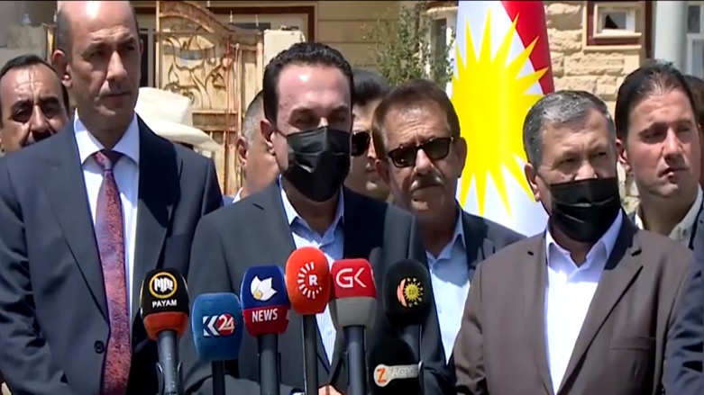 Omid Khoshnaw, Erbil Governor during the press conference in Choman district, Aug. 21, 2021. (Photo: Kurdistan24)