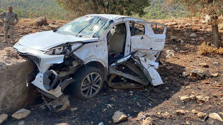 A vehicle carrying two slain Iraqi tourists who were killed by a roadside bomb in the Kurdistan Region's Zakho, Aug. 22, 2021. (Photo: Islam Yousif/Kurdistan 24)