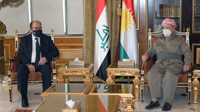 KDP President Masoud Barzani (right) meets with former Iraqi Prime Minister Nouri al-Maliki in Erbil, August 25, 2021. (Photo: Barzani Headquarters)