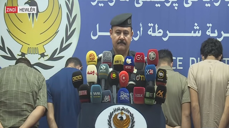 Erbil Police Spokesperson Hogir Aziz gives a press conference in the Kurdistan Region's capital, Aug. 25, 2021. (Photo: Kurdistan 24)