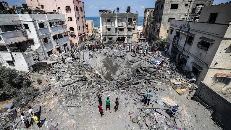 ناوچه‌یه‌كی نیشته‌جێبوون له‌ غه‌ززه‌ دوای بۆردومانی سوپای ئیسرائیل.. فۆتۆ: AFP