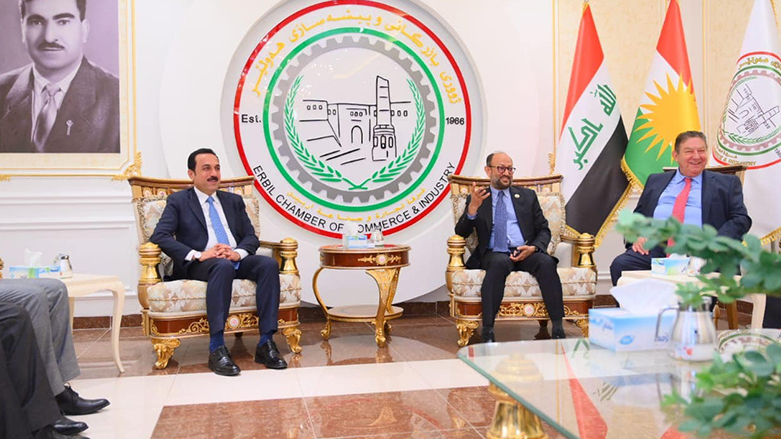 Amdi Fadloul, Bangladesh's Ambassador to Baghdad at seminar with Erbil Governor Omid Khoshnaw, Erbil, Kurdistan Region, August 9, 2022. (Photo: Kurdistan 24)