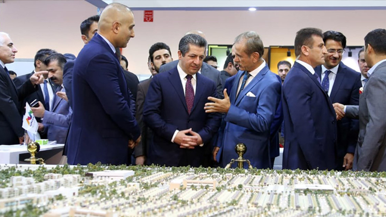 Kurdistan Region Prime Minister Masrour Barzani (middle) taking part in the 13th Erbil International Trade Fair, Sept. 30, 2019. (Photo: KRG)