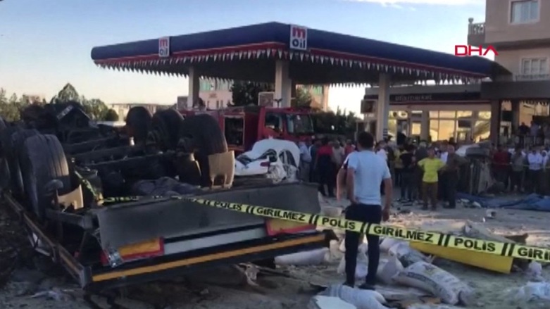 At least 19 people were killed and 30 or so injured after a truck driver hurtled into pedestrians in Mardin province (Photo: Demiroren News Agency/DHA/AFP/Getty Images).