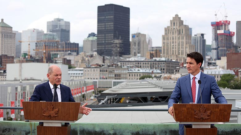 Almanya Başbakanı Olaf Scholz ve Kanada Başbakanı Justin Trudeau (Foto: AFP)