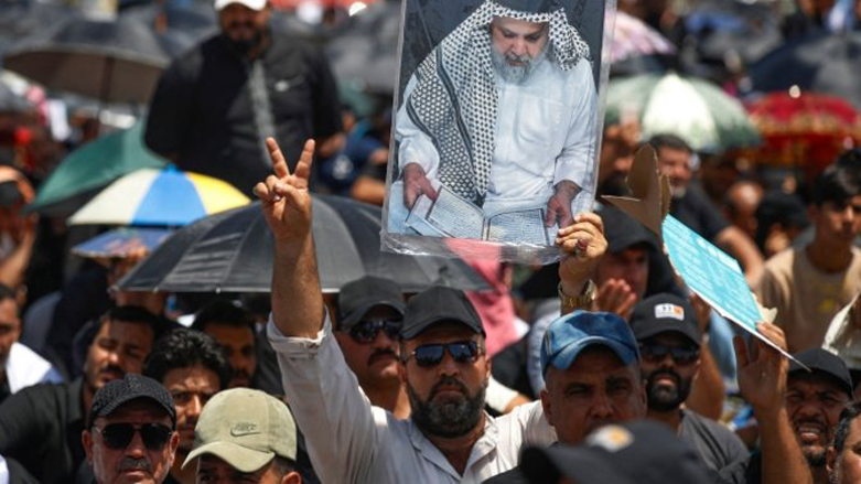 Supporters of the Shiite cleric and leader of the Sadrist Movement Muqtada al-Sadr protesting in Baghdad. (Photo: AFP)
