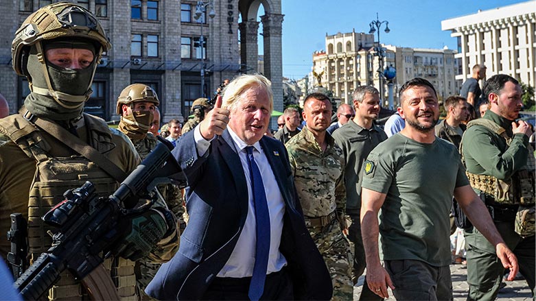 Boris Johnson Kiev'de (Foto: AFP)