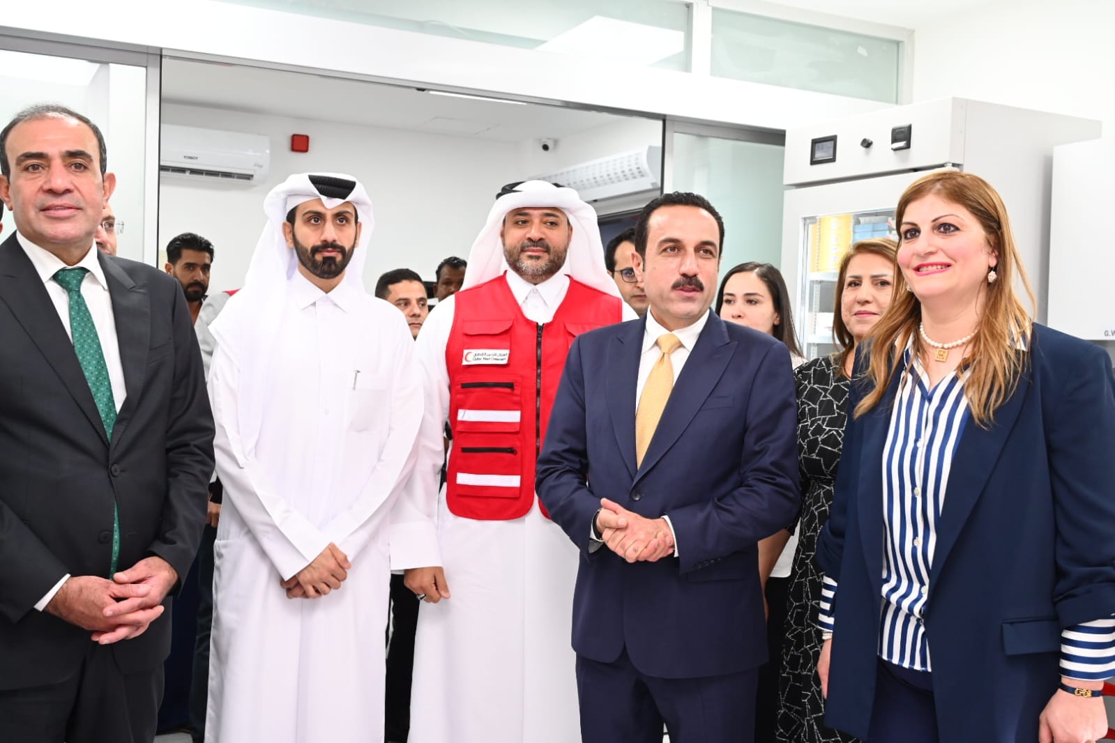 Local officials and Qatari representatives attend the inauguration ceremony of ICU at Erbil maternity hospital, August 1, 2023. (Photo: Erbil Governorate) 