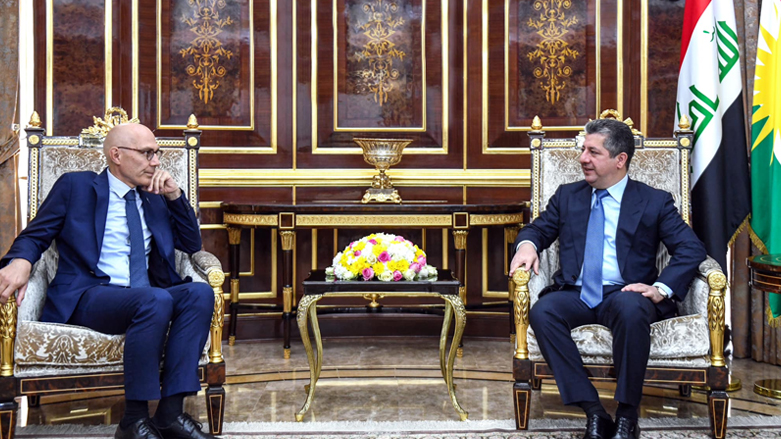 Kurdistan Region Prime Minister Masrour Barzani (right) during his meeting with UN High Commissioner for Human Rights Volker Türk in Erbil, August 7, 2023. (Photo: KRG)