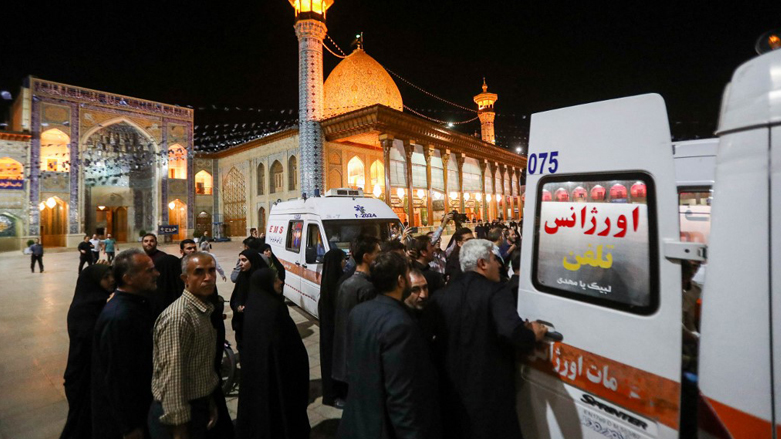 Emergency personnel transport the injured following a shooting attack at Iran's Shah Cheragh mausoleum in the Fars province capital Shiraz, August 13, 2023. (Photo: Mohammedreza Dehadari/ISNA/AFP)