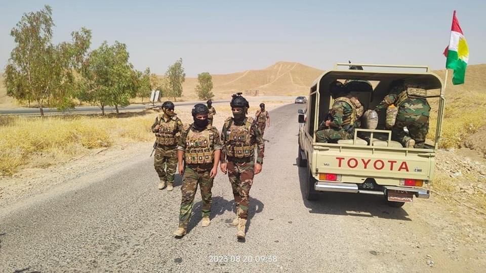 Peshmerga forces during the operation in Kirkuk's Qara Hassan and Laylan subdistricts, Aug. 21, 2023. (Photo: KRG)