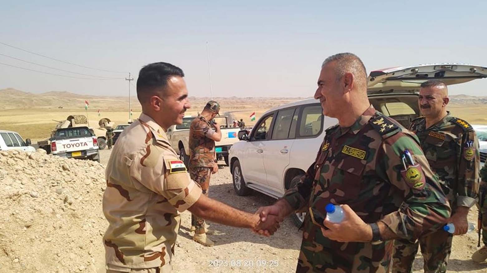 فرماندهان نیروی پیشمرگ و ارتش عراق در منطقه عملیاتی - عکس؛ وزارت امور پیشمرگ