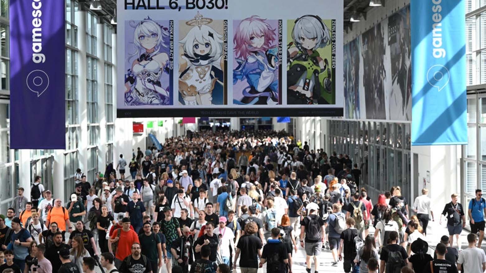 The crowd at this year's Gamescom fair in Cologne, Germany. (Photo: Fassbender/AFP)