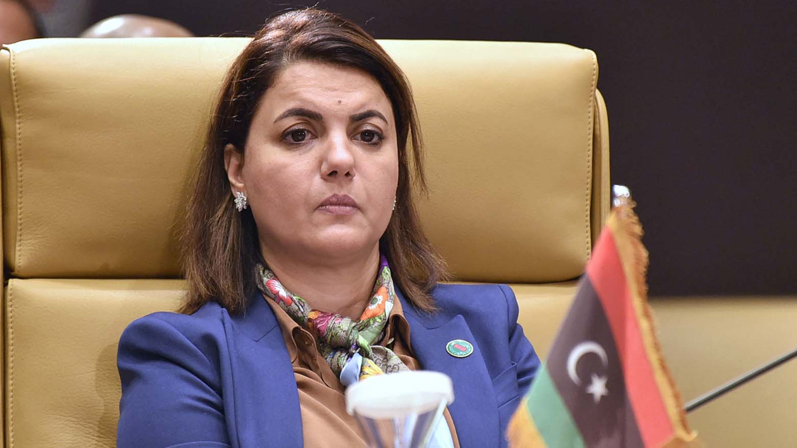 Libya's Foreign Minister Najla al-Mangoush attends a meeting in the Algerian capital Algiers, August 30, 2021. (Photo: Ryad Kramdi/AFP)