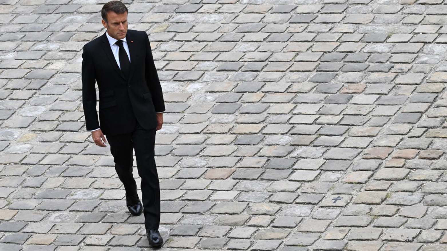 French President Emmanuel Macron attends a National hommage to Jean-Louis Georgelin, a former French army chief, Aug. 25, 2023. (Photo: Bertrand Guady/AFP)