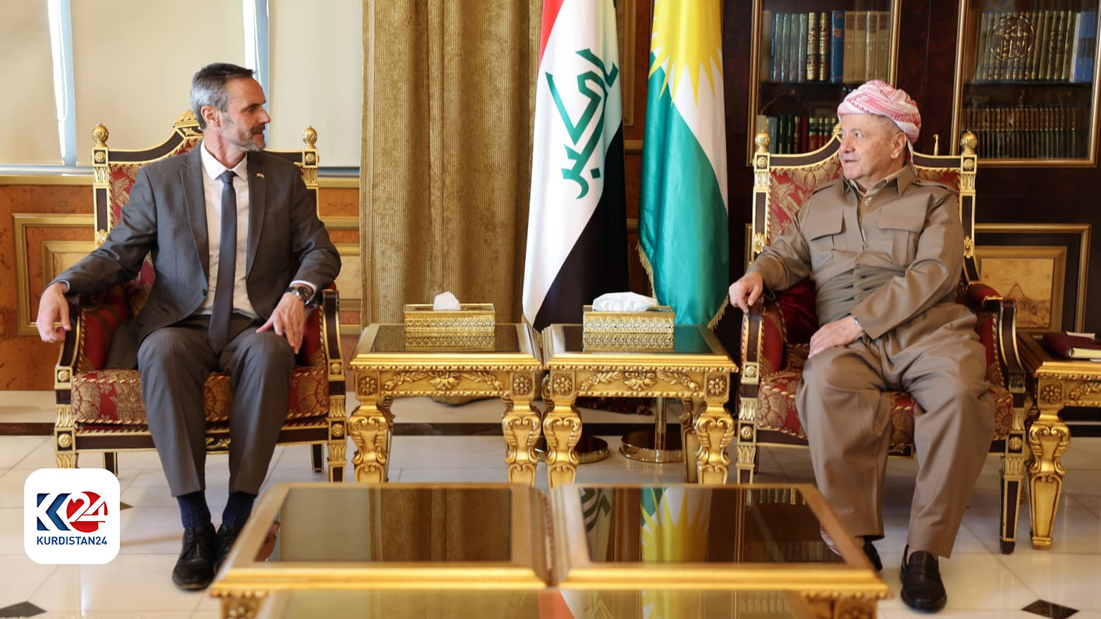 KDP President Masoud Barzani receives Dutch Consul General on farewell visit