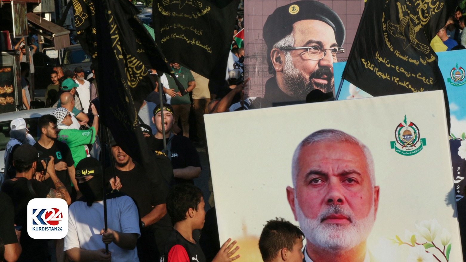 خۆپیشاندانی ناڕەزایی دەربڕین لە کوشتنی ئیسماعیل سەرکردەی حەماس و هەنییە و فواد شوکری سەرکردەی حزبوڵلا