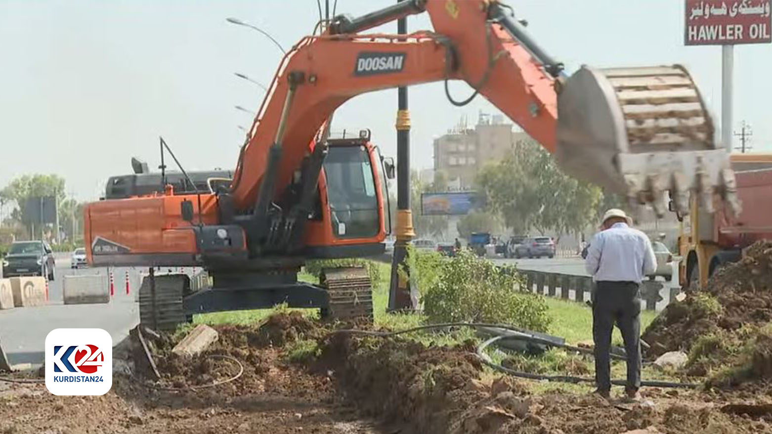 The work continues to finish the project at the designated time. (Photo: Kurdistan24)