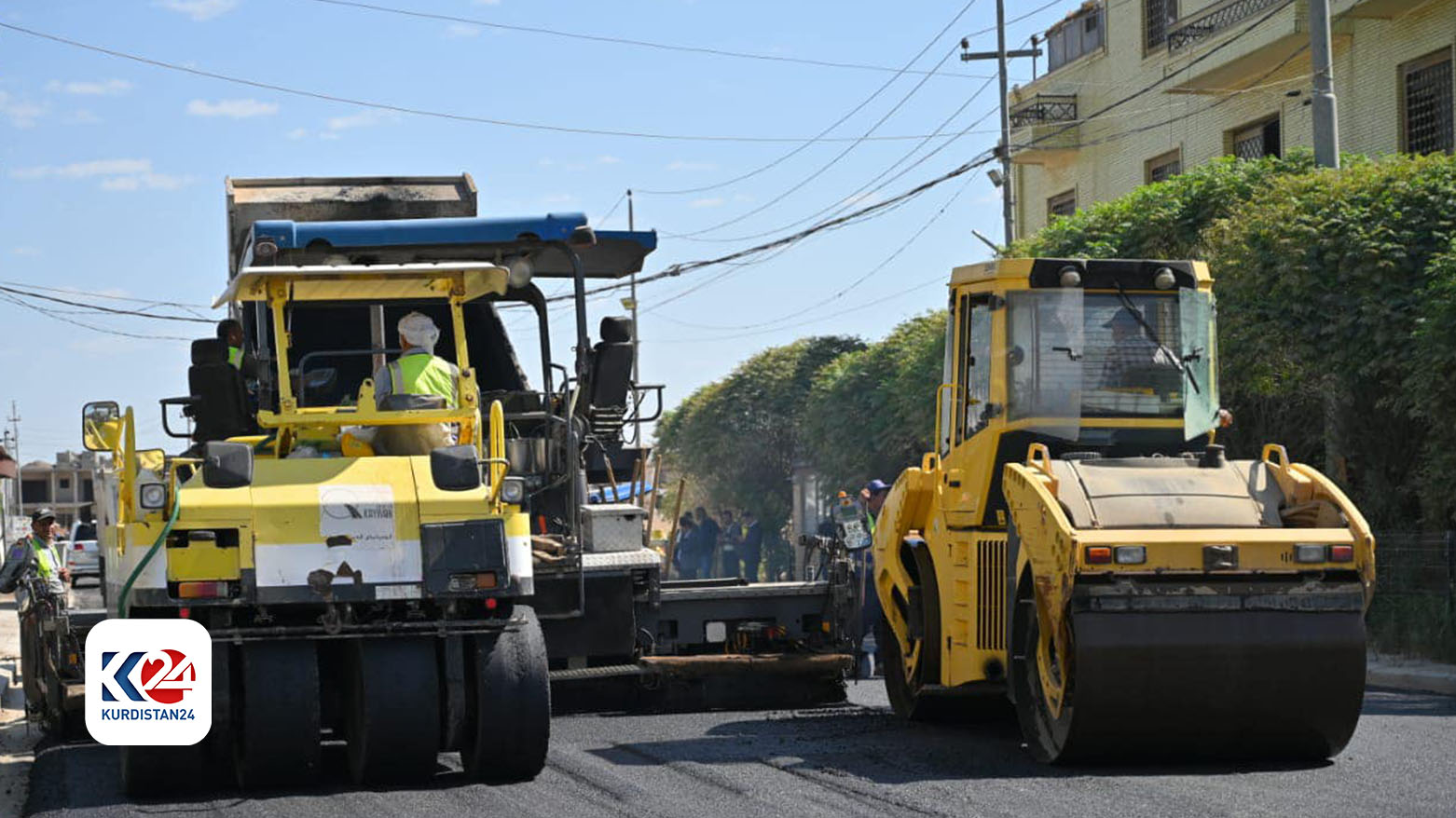 قیرتاوکردنی شەقامەکان لە هەولێر