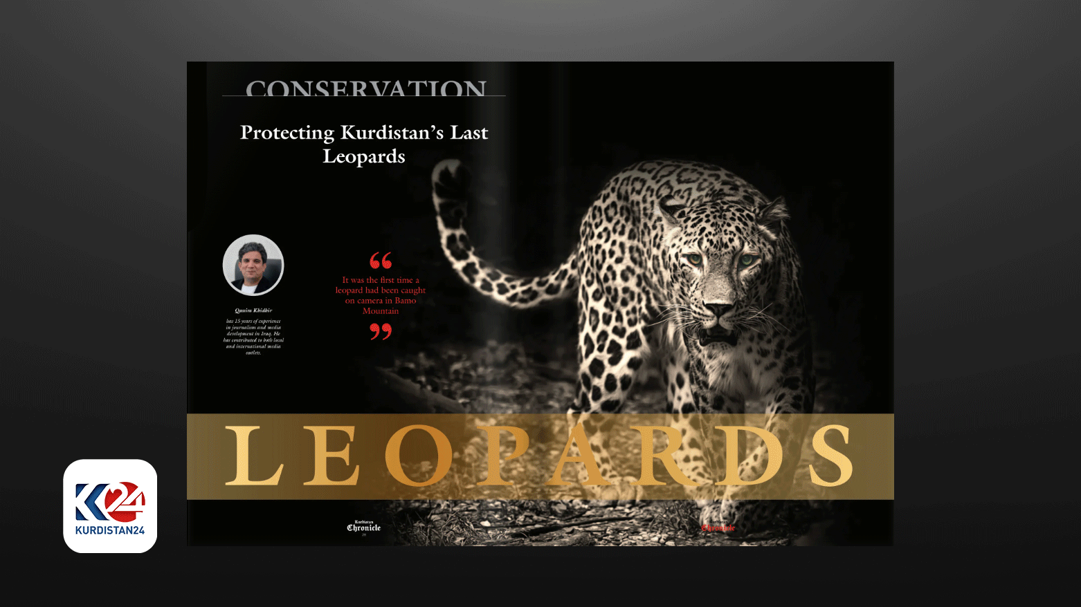The frontpage of the article 'Protecting Kurdistan's Last Leopard,' written by Qassim Khidhir. (Photo: Designed by Kurdistan24)