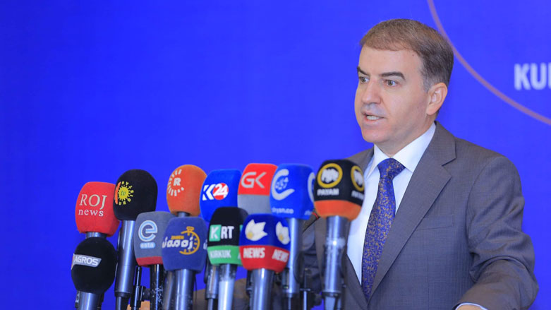 Kurdistan Parliament Deputy Speaker Hemin Hawrami speaks during a press conference. (Photo: Kurdistan Parliament/Archive)