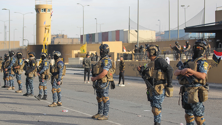 Hêzên ewlehiyê yên Iraqê li ber Balyozxaneya Amerîkayê ya li Bexdayê