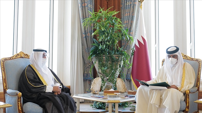 Katar Emiri Temim bin Hamed Al Sani, KİK Genel Sekreteri Nayif el-Hacraf'ı kabul etti