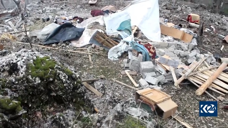 Mohammed Lazgin's home destroyed by Turkish airstrike in 2016. (Photo: Kurdistan 24)