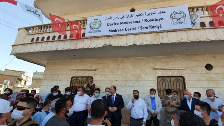 A side of the opening ceremony of two Quran institutes in the city of Ras al-Ain/Serekaniye, which took place on 23 June 2020, in the presence of Abdullah Erin, governor of Turkey’s Urfa. (Photo: TR. News Agency)