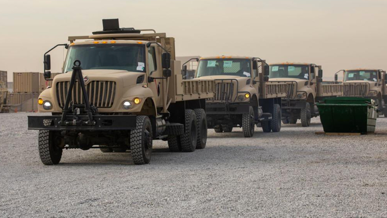 The Kurdish Peshmerga forces received a number of trucks on Tuesday. (Photo: Col. Jeffery Todd Burroughs/Twitter)
