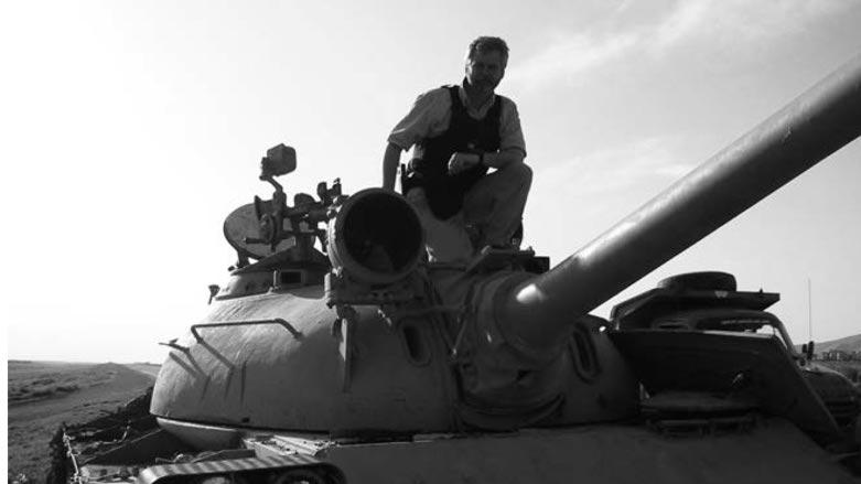 Former CIA officer Sam Faddis on an abandoned Iraqi tank outside of Mosul (Photo: Sam Faddis/The CIA War in Kurdistan)