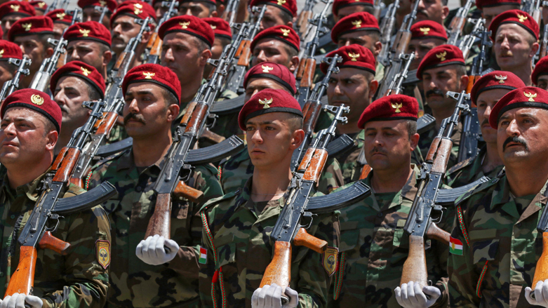 Members of Peshmerga forces during a graduation ceremony in the Kurdistan Region's capital Erbil, June 21, 2021. (Photo: Safin Hamed/AFP)