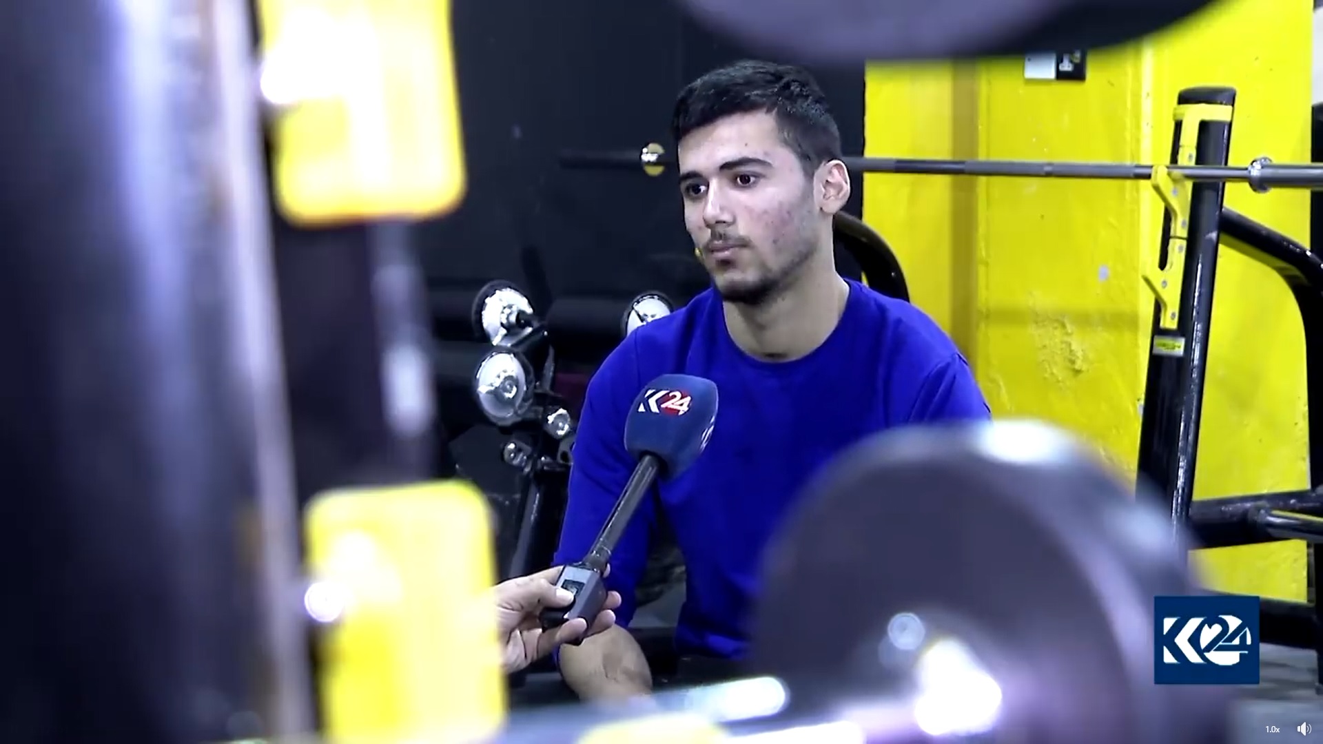 Mohammad Ali speaks to Kurdistan 24 at a gym in Raparin, Nov. 30, 2021. (Photo: Kurdistan 24)