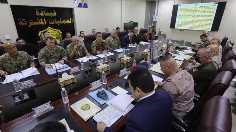 The Iraqi military and the US-led Coalition against ISIS hold a meeting in Baghdad as part of the Military Technical Talks on Dec. 9, 2021. (Photo: Iraqi government)