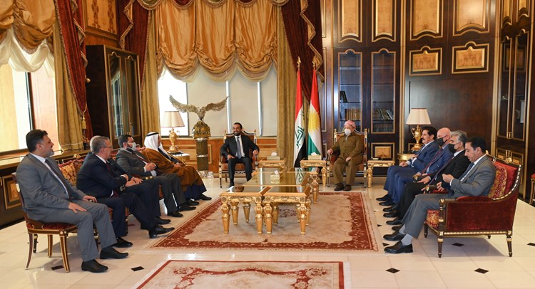 دیدار پرزیدنت بارزانی با محمد حلبوسی رئیس ائتلاف تقدم عراق