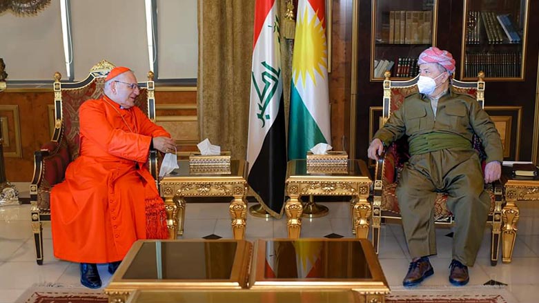President Masoud Barzani in meeting with Cardinal Louis Sako, Dec. 12, 2021. (Photo: Kurdistan 24)