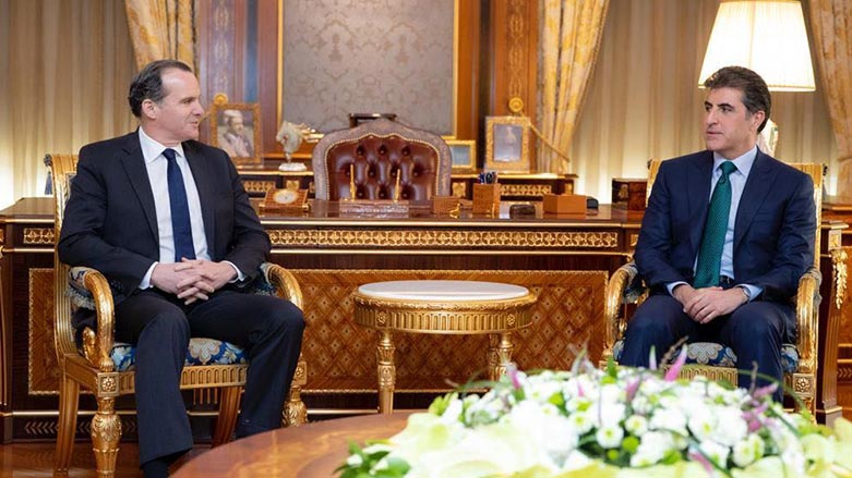 President of the Kurdistan Region, Nechrivan Barzani (Right), with Brett McGurk, United States National Security Council Coordinator for the Middle East and North Africa. (Photo: Presidency Office)