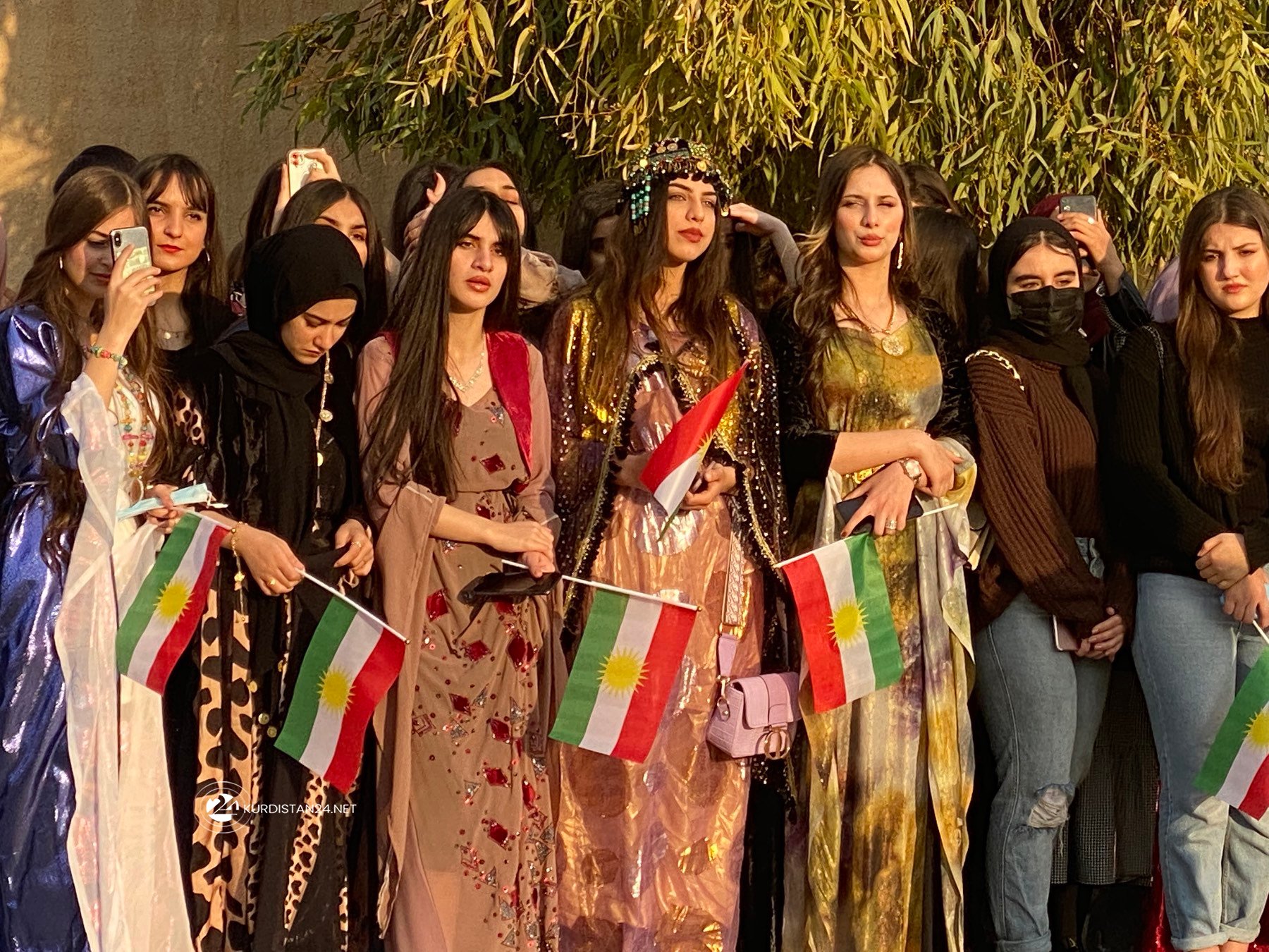 Female students standing at morning gathering at a school in Sulaimani province, Dec. 16, 2021. (Photo: Dana Hama Gharib/Kurdistan 24)