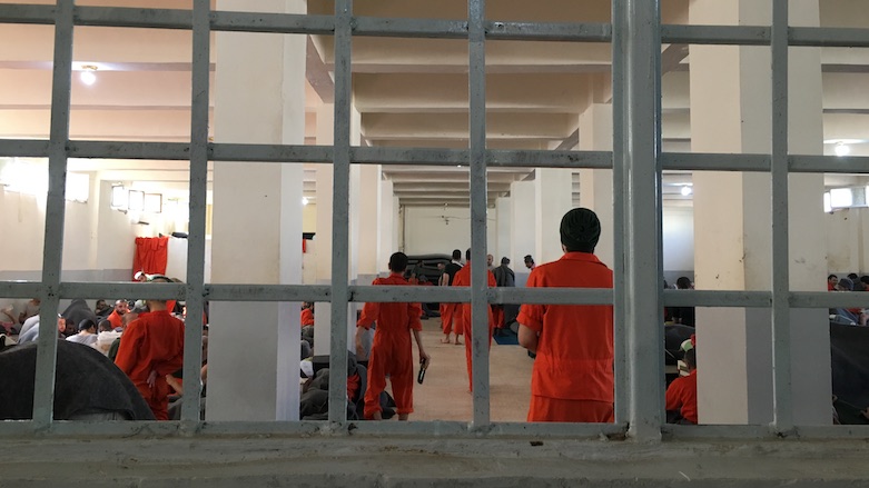 Suspected ISIS fighters held at an SDF-run prison in Hasakah, Nov. 2019. (Photo: Joanne Stocker-Kelly)