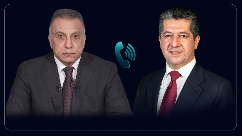 مصطفی کاظمی نخست وزیر دولت عراق و مسرور بارزانی نخست وزیر اقلیم کردستان