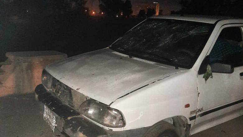 A civilian car damaged by the katyusha rocket attack that targetted Baghdad's green zone, Dec. 19, 2021. (Photo: Iraqi Media Security Cell)