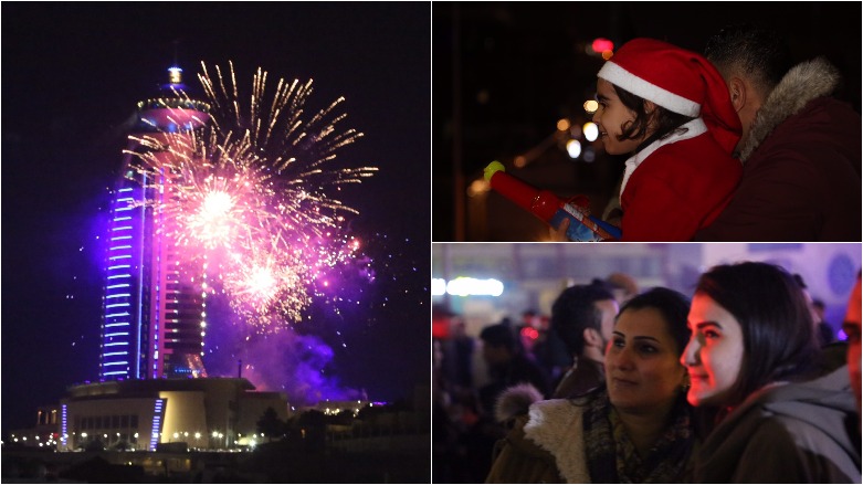 Combined photos of New Year celebrations in 2018. (Photo: Kurdistan 24)