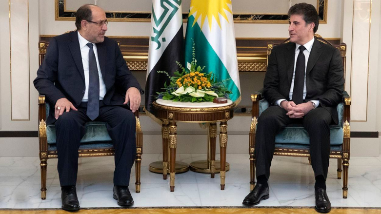 Kurdistan Region President Nechirvan Barzani (Right) meets with former Iraqi Prime Minister Nouri al-Maliki in Erbil, Dec. 22, 2021. (Photo: Kurdistan Region Presidency)