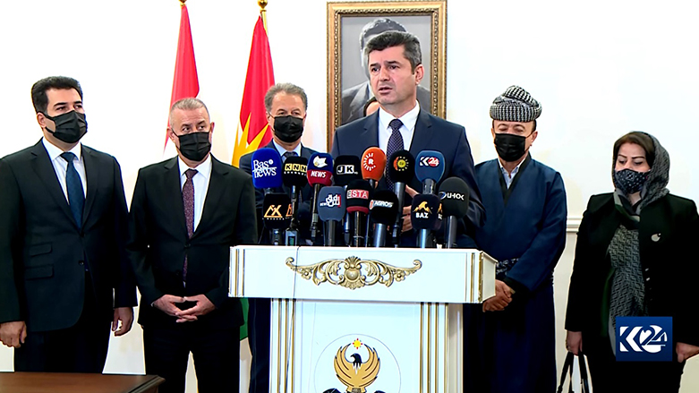 Duhok Governor Ali Tatar, speaks to reporters, Dec. 23, 2021. (Photo: Kurdistan 24)