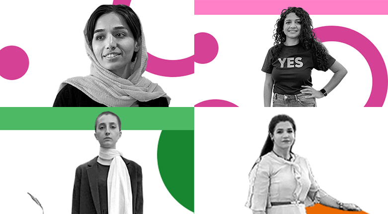 Portraits of the four Kurdish women selected for BBC 100 Women 2022. (Photo: Designed by Kurdistan 24/BBC)