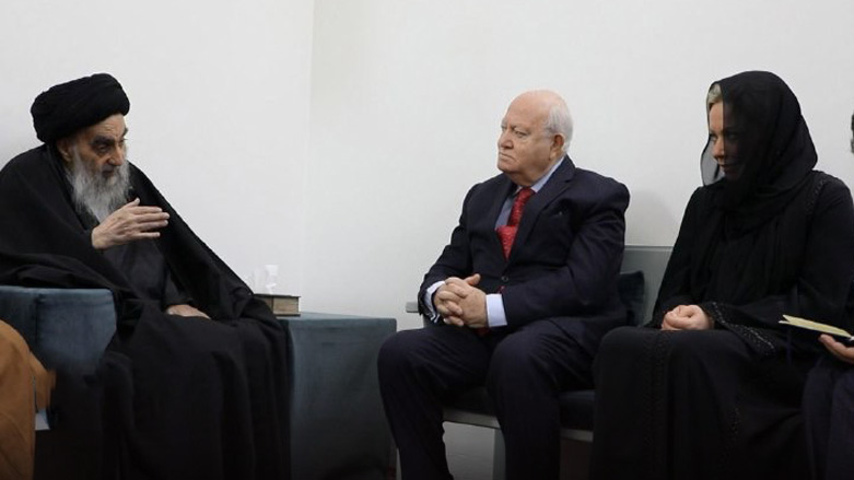 UN officials on Wednesday met with Ayatollah Ali al-Sistani in Najaf, Dec. 7, 2022 (Photo: UNAMI)