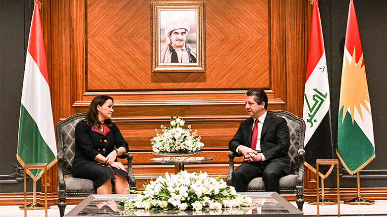 Kurdistan Region Prime Minister Masrour Barzani (right) during his meeting with Hungarian President Katalin Novák in Erbil, Dec. 10, 2022. (Photo: KRG)