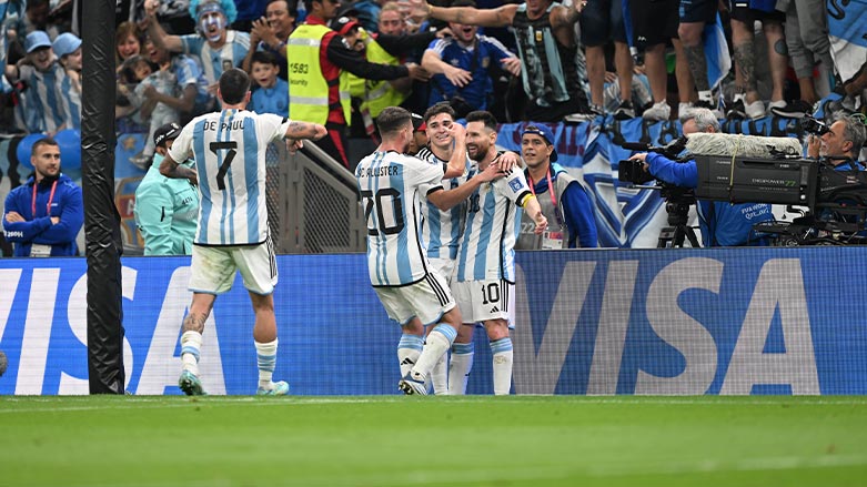Arjantinli futbolcuların gol sevinci
